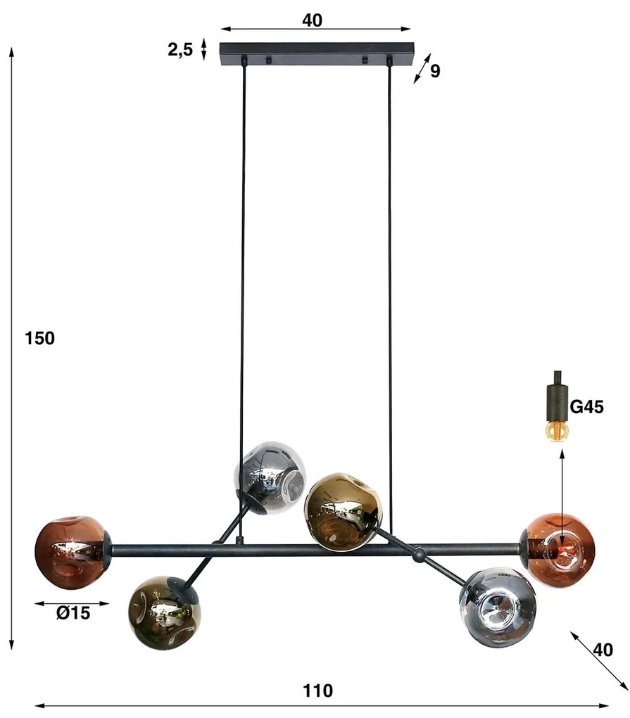 Design Hanglamp Gekleurd Glas