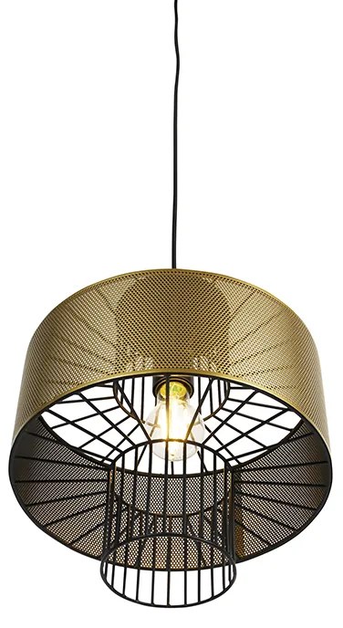 Design hanglamp goud met zwart 30 cm - Tess