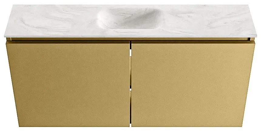 Mondiaz Ture DLux toiletmeubel 100cm oro met wastafel ostra midden met kraangat