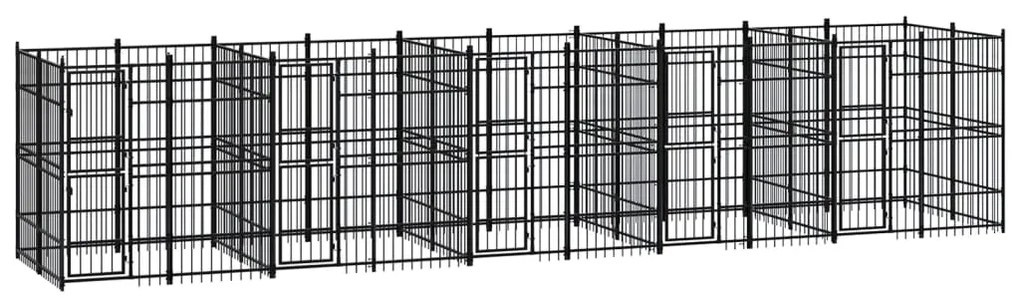 vidaXL Hondenkennel 18,43 m² staal