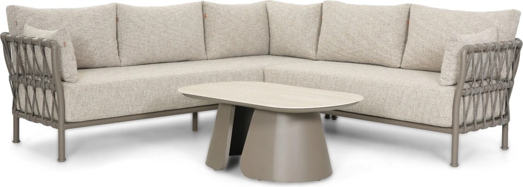 Hoek loungeset 5 personen Rope Taupe  Santika Furniture Santika