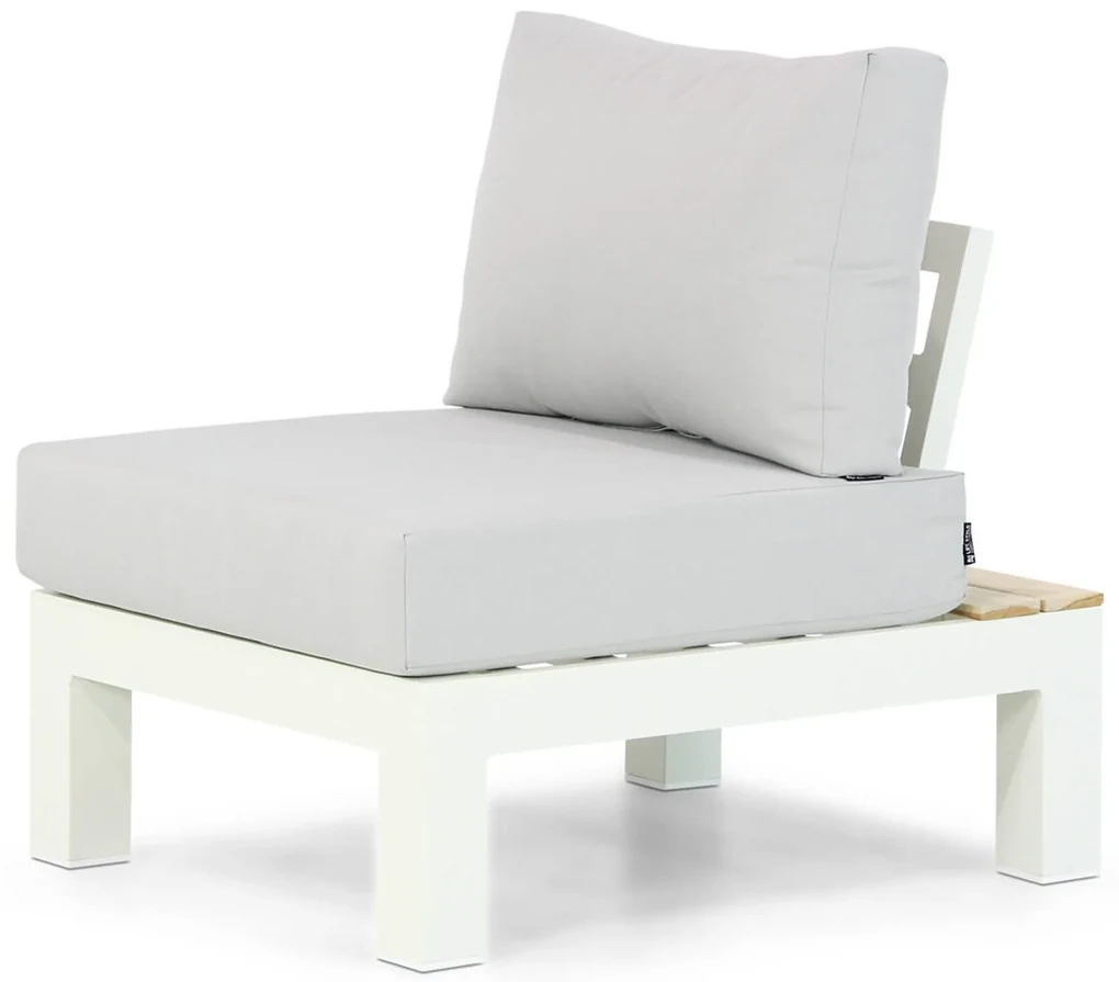 Loungeset 6 personen Aluminium/teak Wit Lifestyle Garden Furniture Ravalla/Seaside