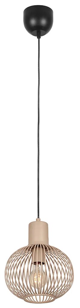 Moderne draad hanglamp zwart met beige 23cm - Gila