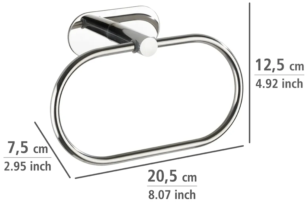 Wenko Orea turbo-loc handdoekring RVS glans