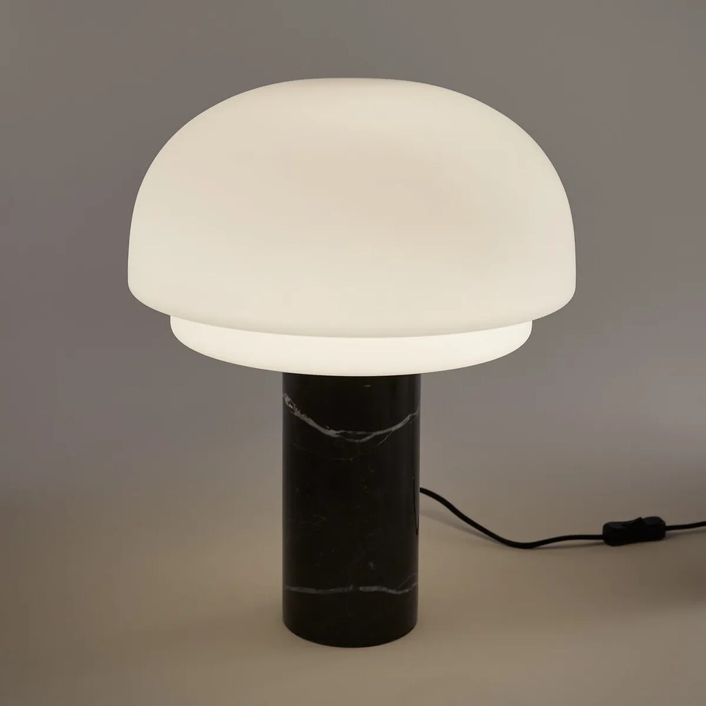 Tafellamp, opaline en marmer, hoogte 43,1 cm, AGATHILDA