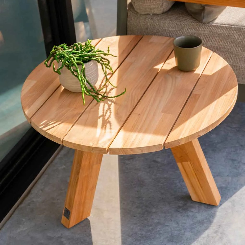 4 Seasons Outdoor Cosmic loungetafel Ø78 cm antractiet - teak