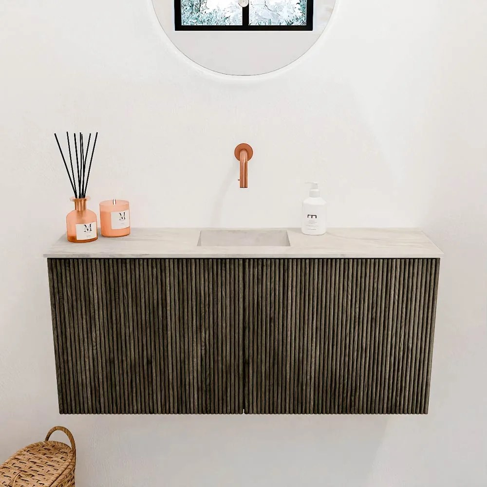 Mondiaz Joya DLux 90cm toiletmeubel shadow met wastafel faye midden zonder kraangat ostra