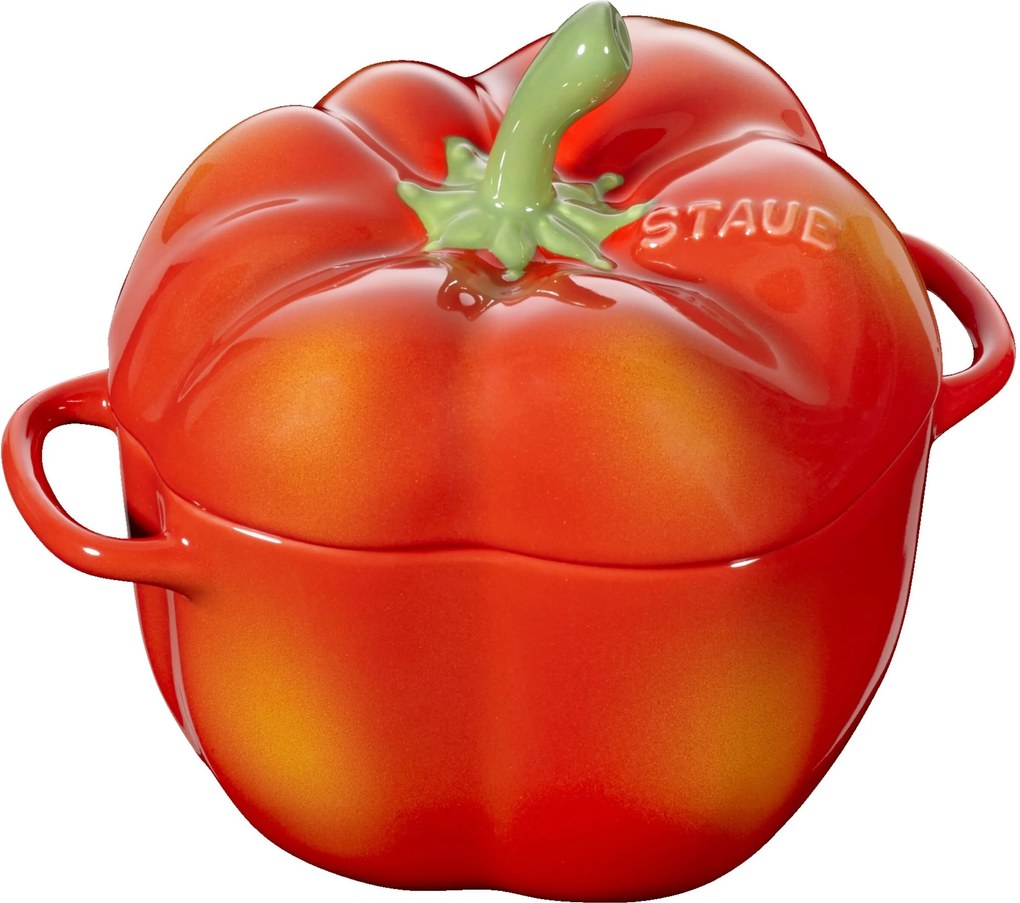 Staub Ceramique Cocotte 11 cm / 450 ml, Peper, Oranje-rood - Ceramique - Staub