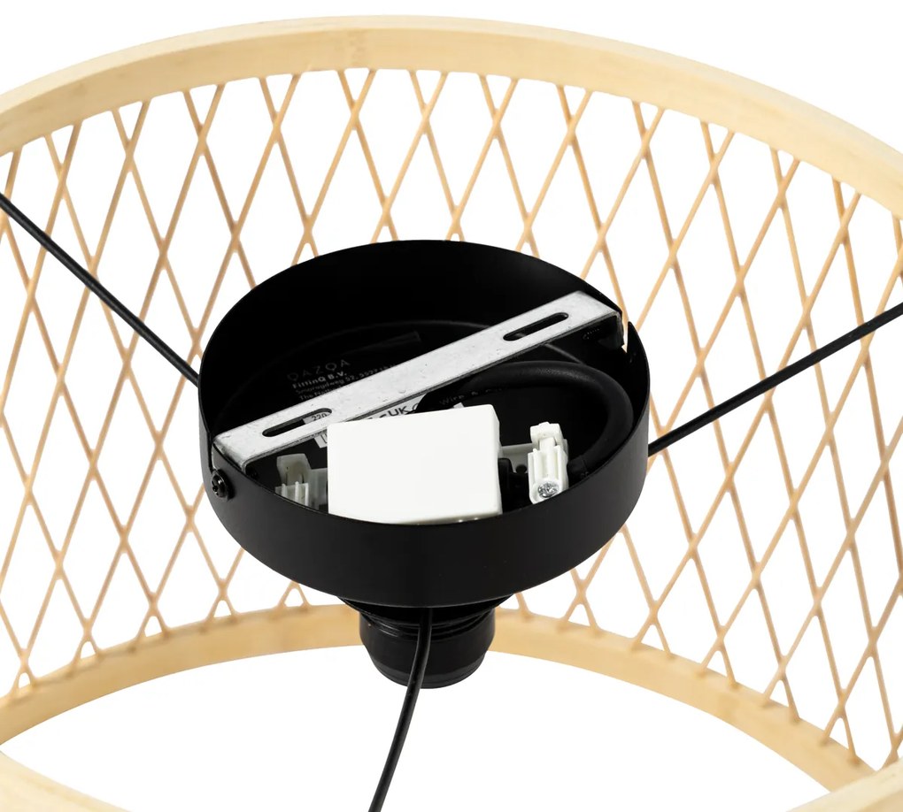 Landelijke plafondlamp rotan 40 cm IP44 - Calamus