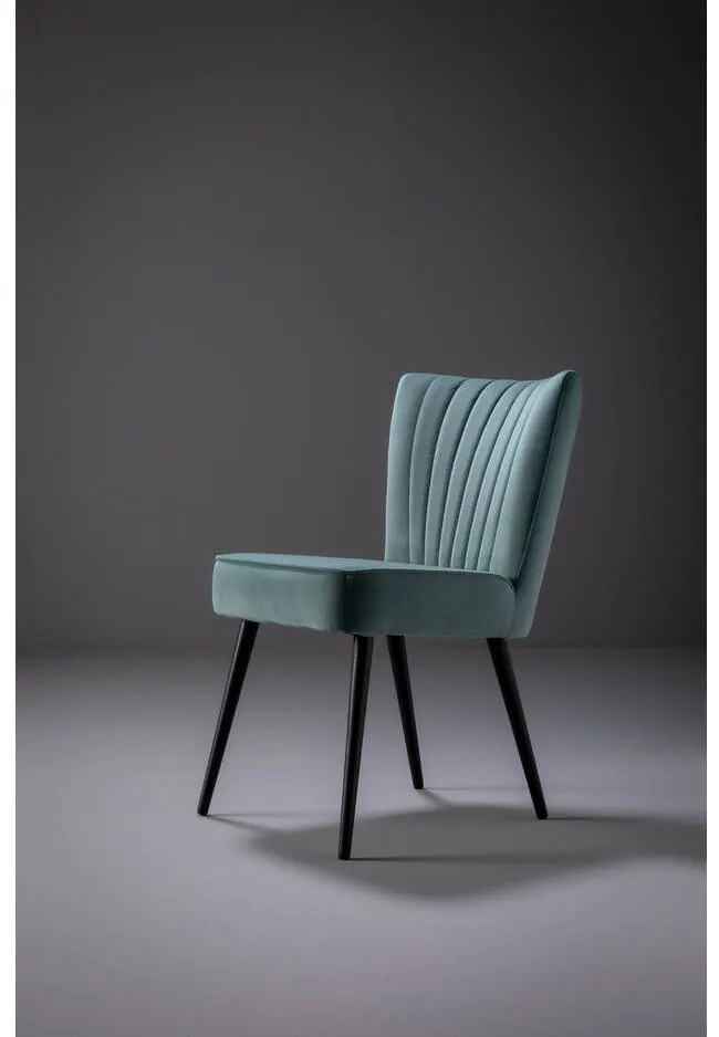 Goossens Eetkamerstoel Rob groen velvet stof leuning, urban industrieel