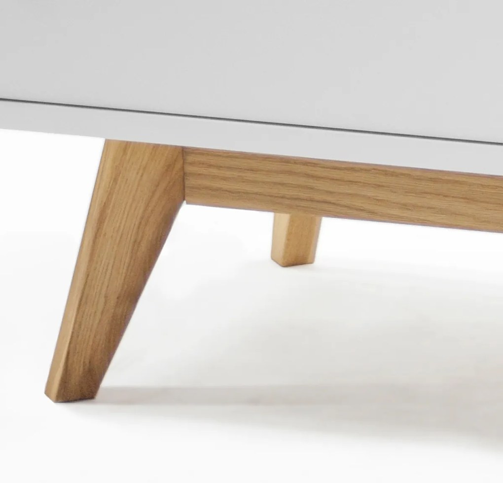 Tenzo Bess Wandkast Mat Wit Met Eiken - 114x43x120cm.