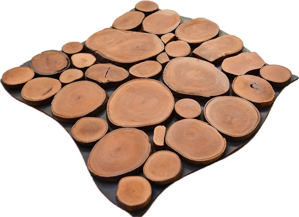 Houten Mozaïekpaneel | Lychee | 30×30 cm | Hout | Tegel