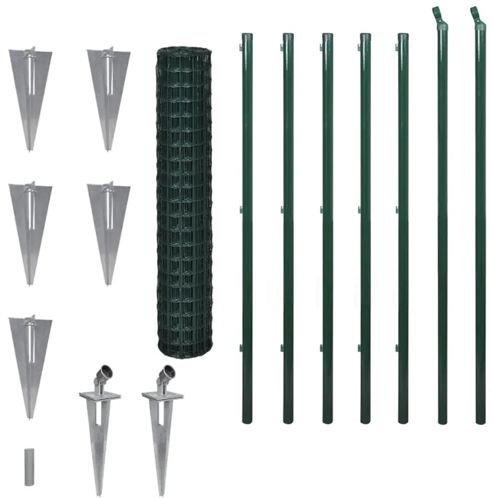vidaXL Euro hek 10x1,5 m staal groen