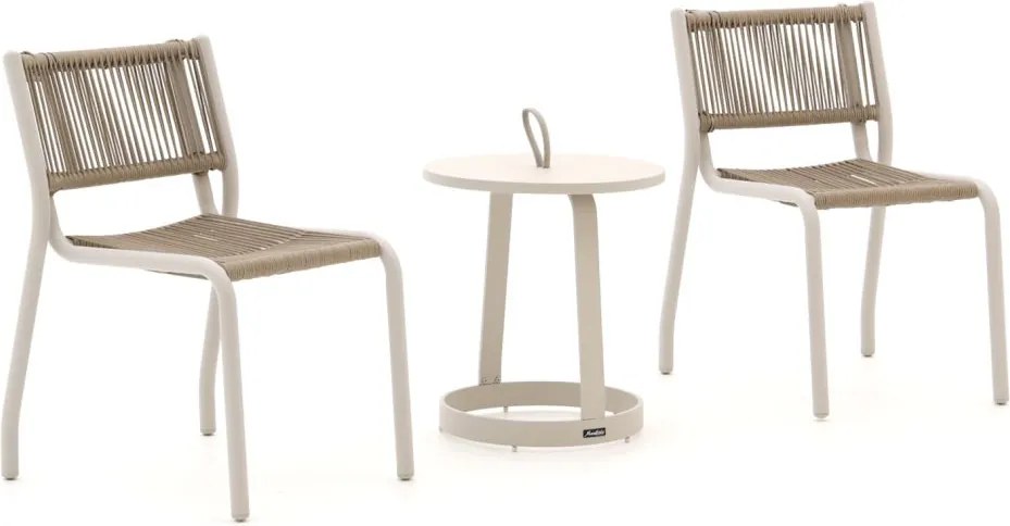 Bistro- en balkonset Manifesto  | 2 personen aluminium | Tuinset stapelbaar | 3-delig | Kees Smit Tuinmeubelen