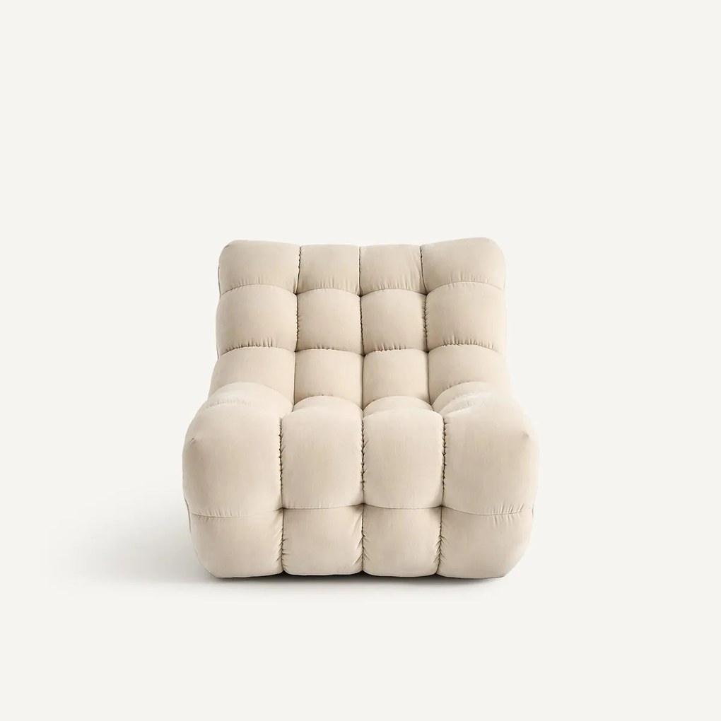 Modulaire gecapitonneerde fauteuil, fluweel, JUD