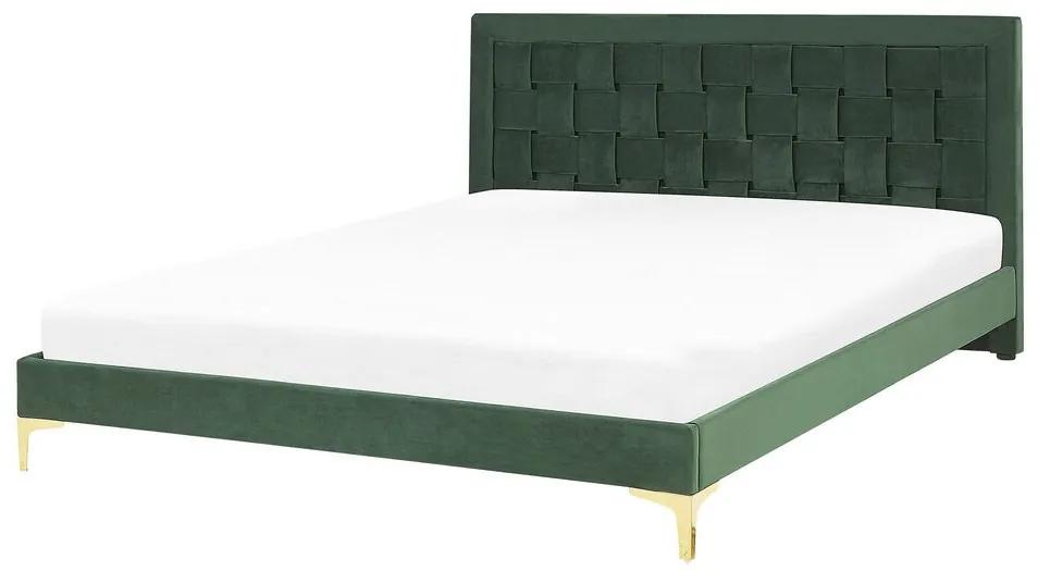 Bed fluweel groen 140 x 200 cm LIMOUX Beliani