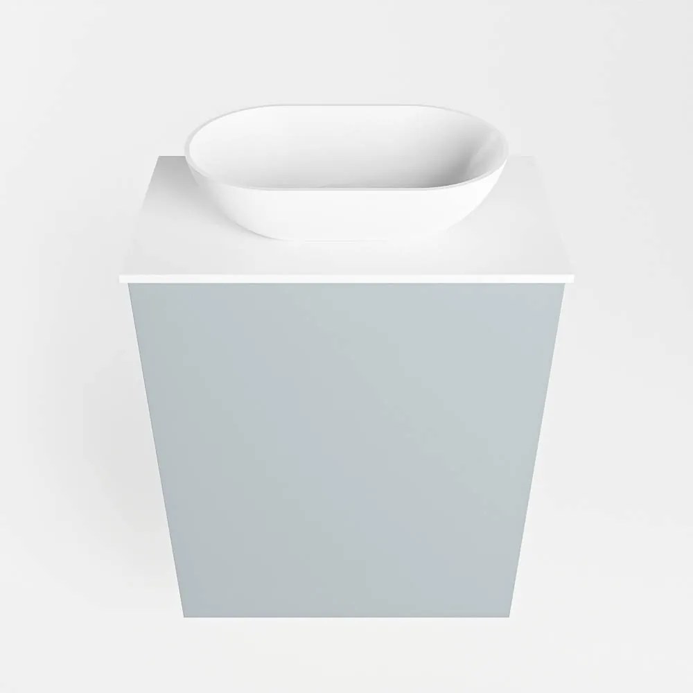 Mondiaz Fowy toiletmeubel 40cm clay met witte waskom midden zonder kraangat