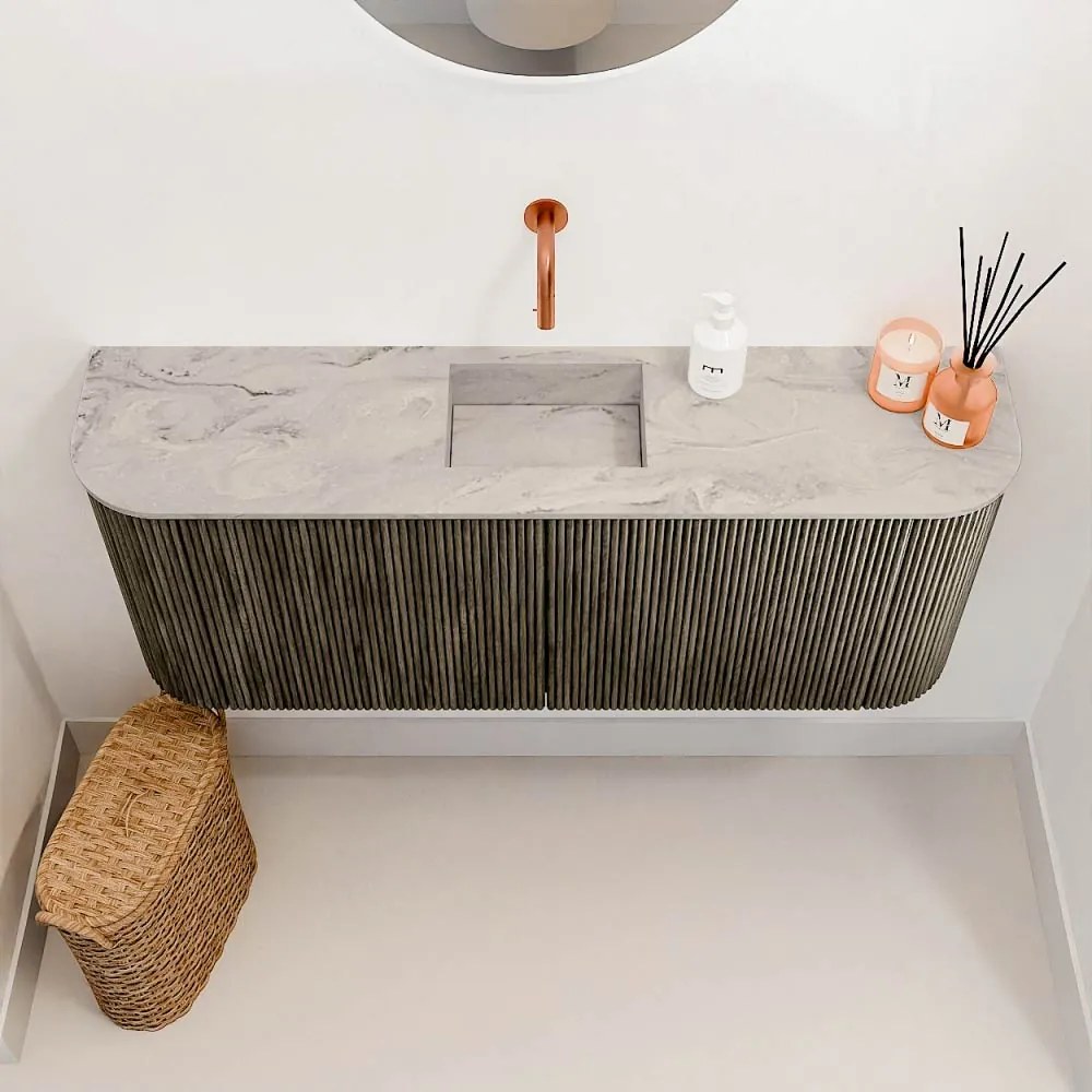 Mondiaz Joya DLux 105cm toiletmeubel ronding links/rechts shadow met wastafel faye midden zonder kraangat glace