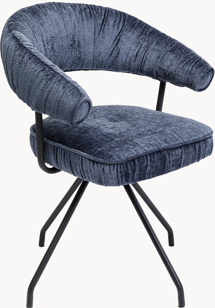 Chenille draaistoel Arabella met armleuningen