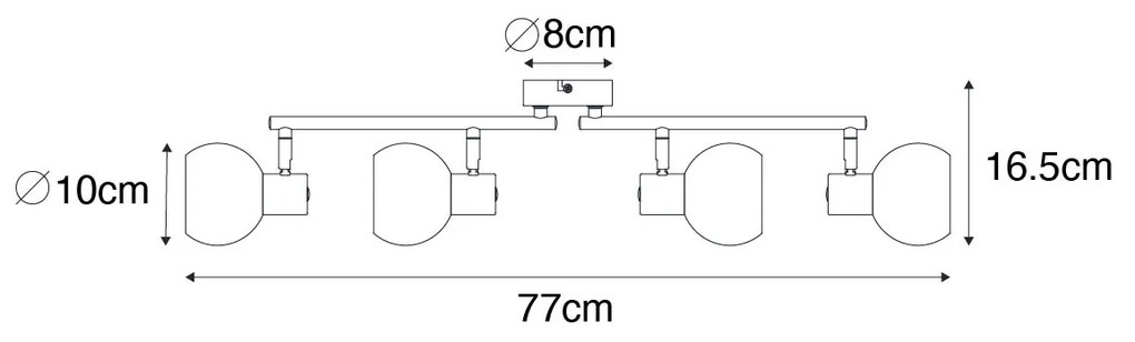 Smart spot goud met roze glas incl. 4 Wifi P45 - Vidro