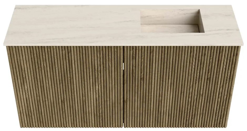 Mondiaz Joya DLux 80cm toiletmeubel dusk met wastafel faye rechts zonder kraangat meli