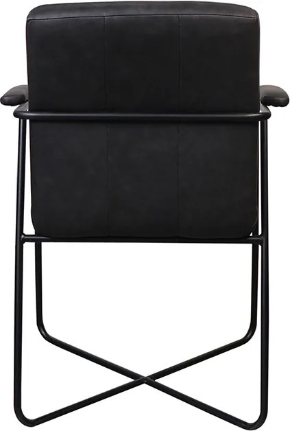 Eetkamerstoel - Henry - leer Vintage zwart