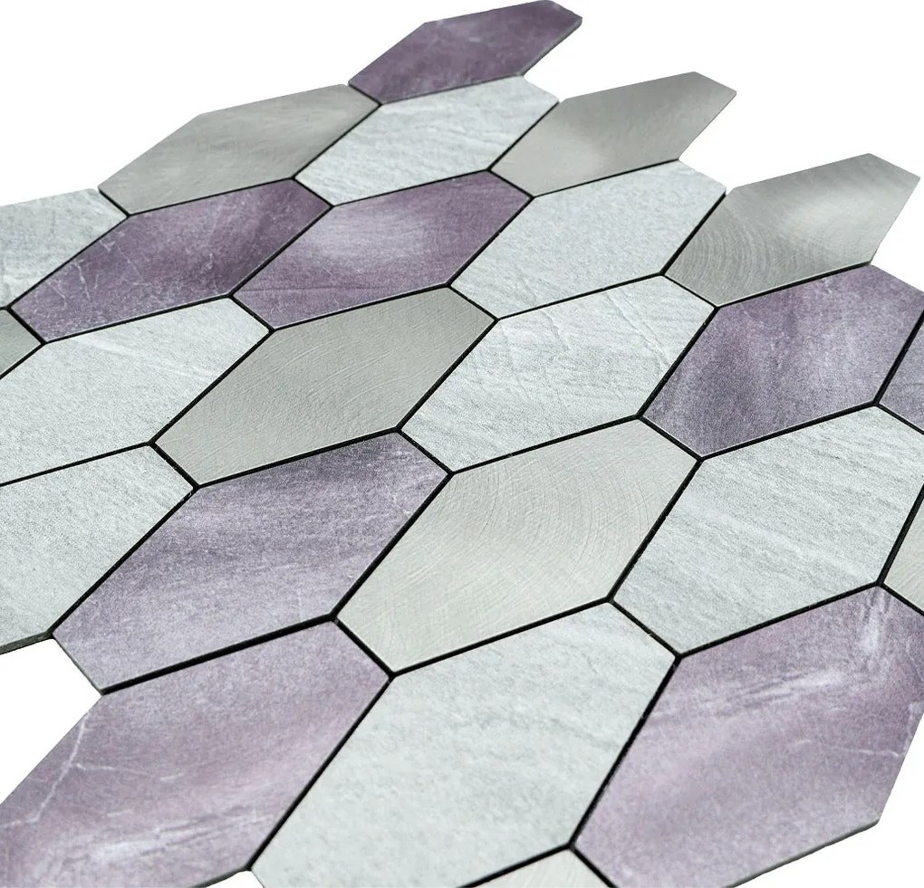 Zelfklevende Mozaïektegels Metaal | Picket Grijs | 30×30 cm | Keuken, Bad & WC