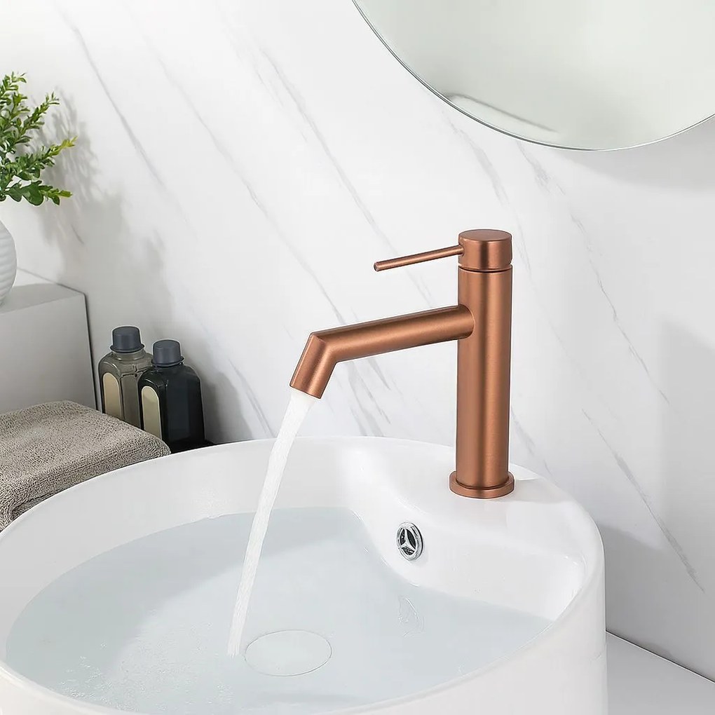 Wastafelkraan Rea FOSS Brush Copper Low