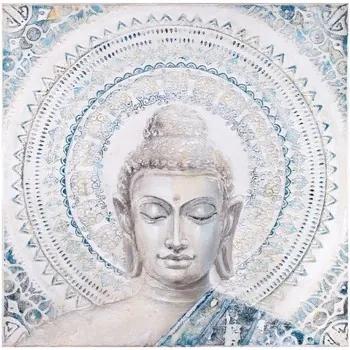 Schilderijen Blauw Signes Grimalt  Boeddha Reliëf Mandala Schilderij