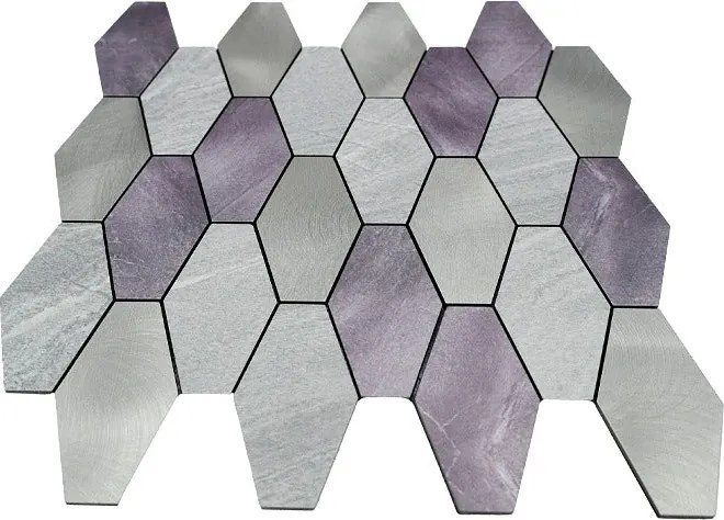 Zelfklevende Mozaïektegels Metaal | Picket Grijs | 30×30 cm | Keuken, Bad & WC