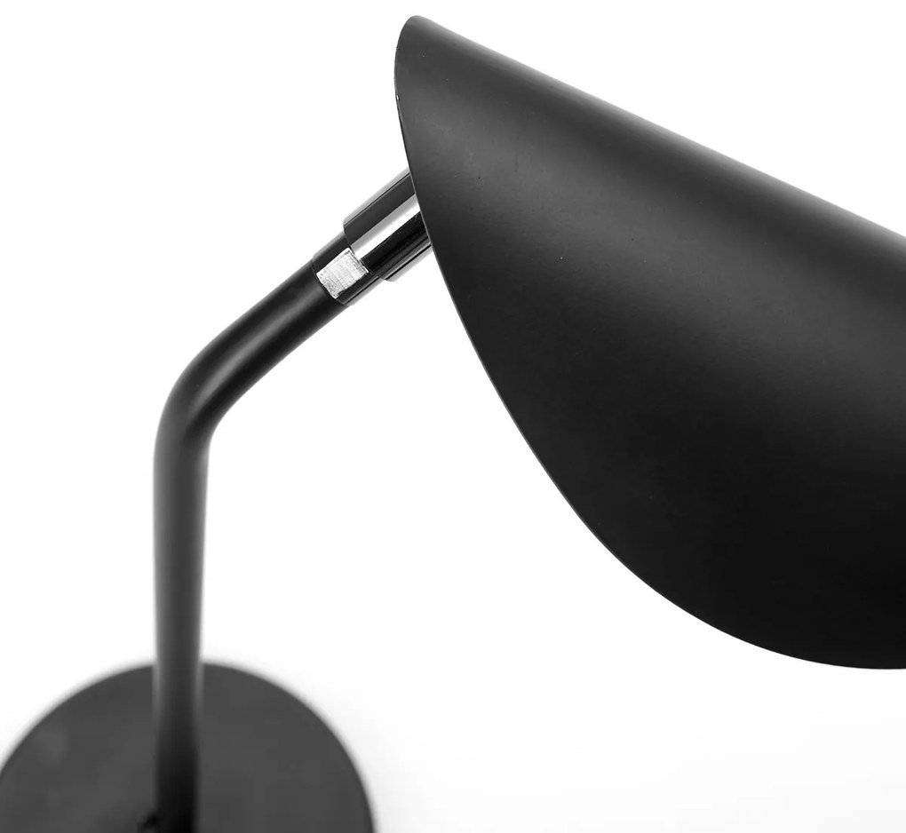 Tafellamp in mat zwart metaal, richtbaar, Funambule