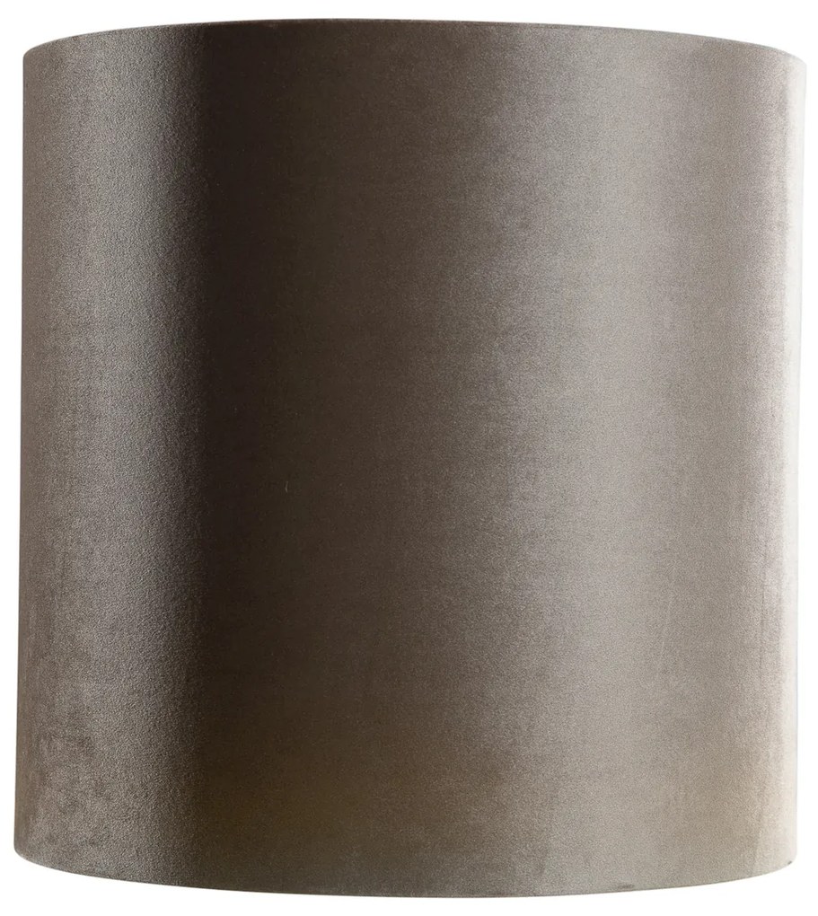 Velours lampenkap taupe cilinder 40/40/40 Klassiek / Antiek