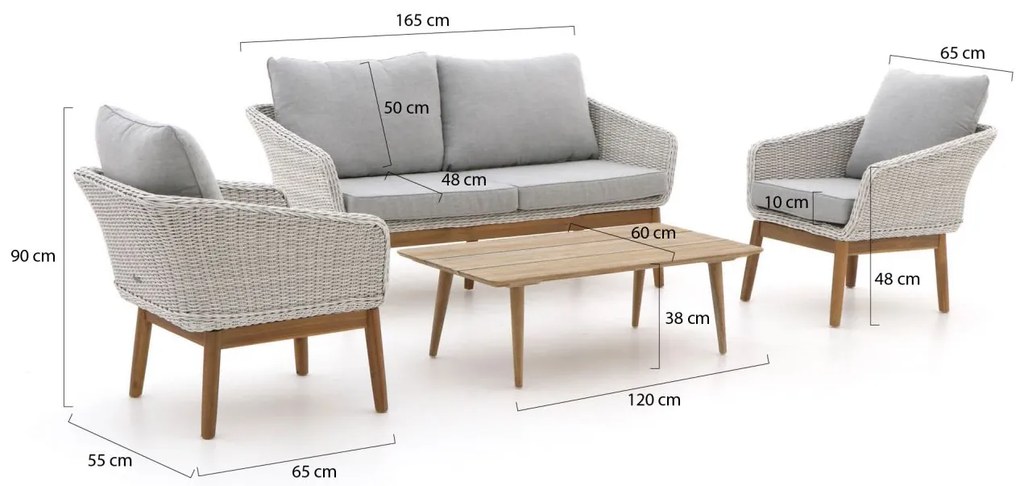 Intenso Borgetto/ROUGH-K stoel-bank loungeset 4-delig