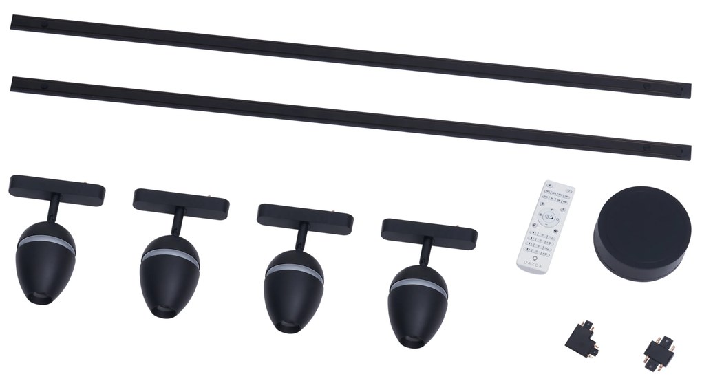 Modern railsysteem met 4 spots zwart 1-fase - Magnetic Eggy