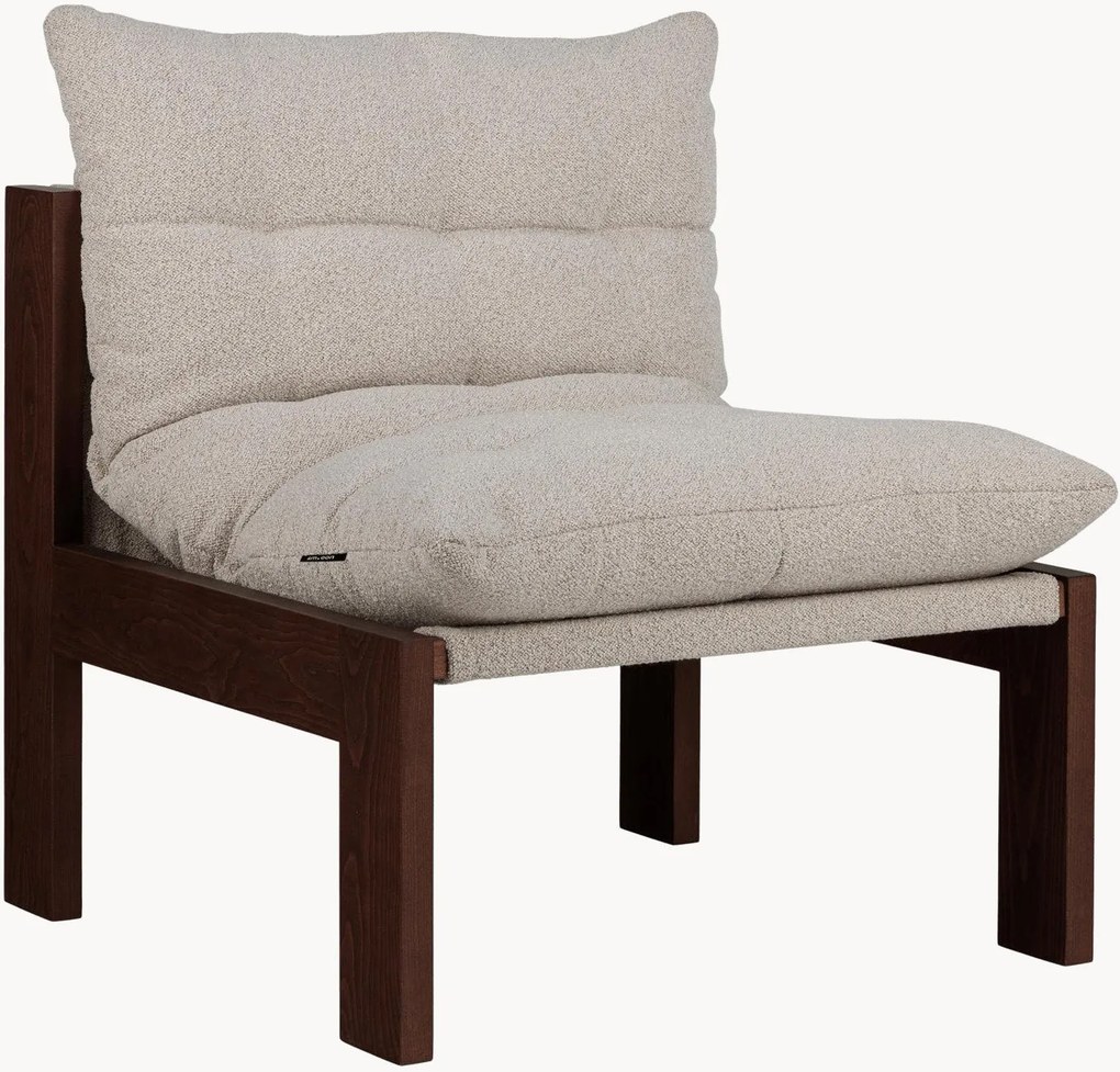 Loungefauteuil Huno van bouclé en beukenhout