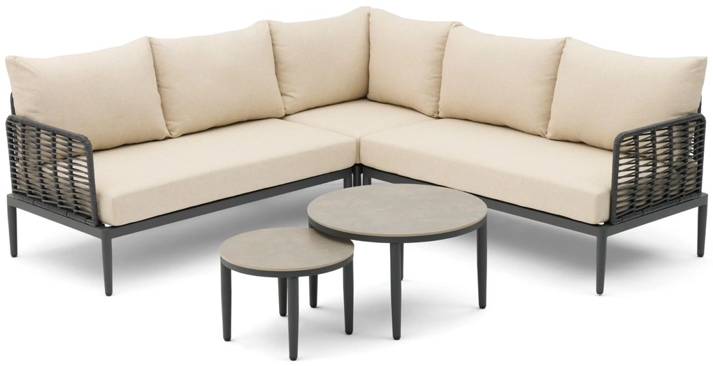 Hoek loungeset 5 personen Aluminium/wicker Grijs  Coco Ibiza