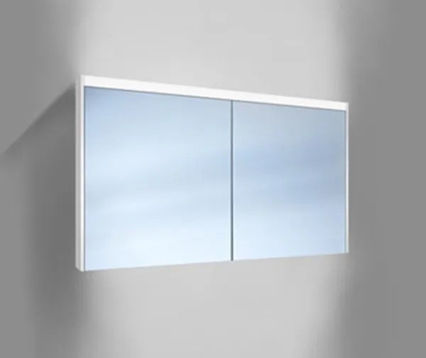 Schneider O-Line spiegelkast m. 2 deuren met LED verlichting boven 130x74.5x15.8cm v. op- of inbouwmontage 1651300202