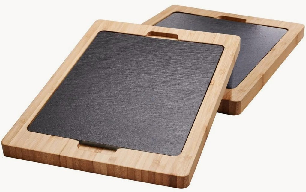 Bamboehouten serveer- en snijplanken Genie, 2-delig