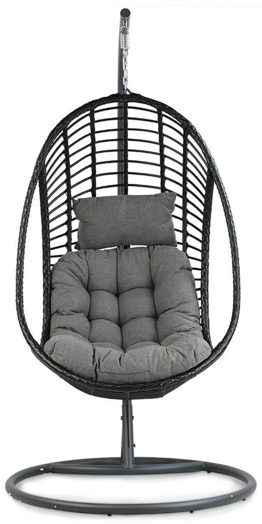 Coco Vedella Hangstoel Wicker/Aluminium Zwart