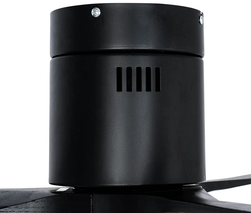 Smart plafondventilator zwart 132cm incl. LED dimbaar met afstandsbediening - Sofia