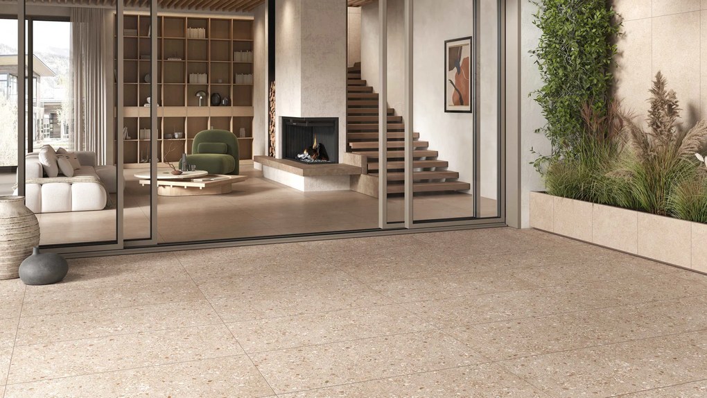 Valence Orizz vloertegel tabacco mat 60x60cm bruin terrazzo
