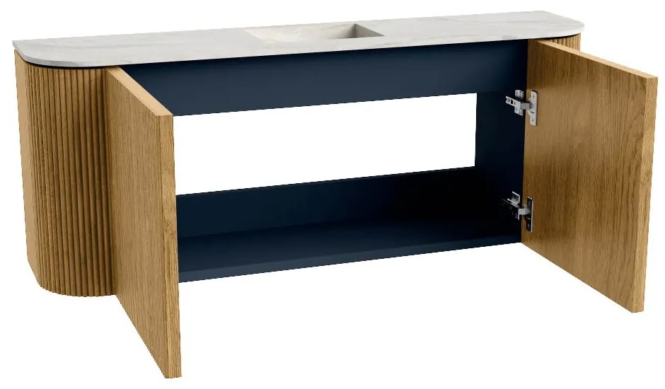 Mondiaz Joya DLux 105cm toiletmeubel ronding links/rechts oak met wastafel faye midden 1 kraangat opalo