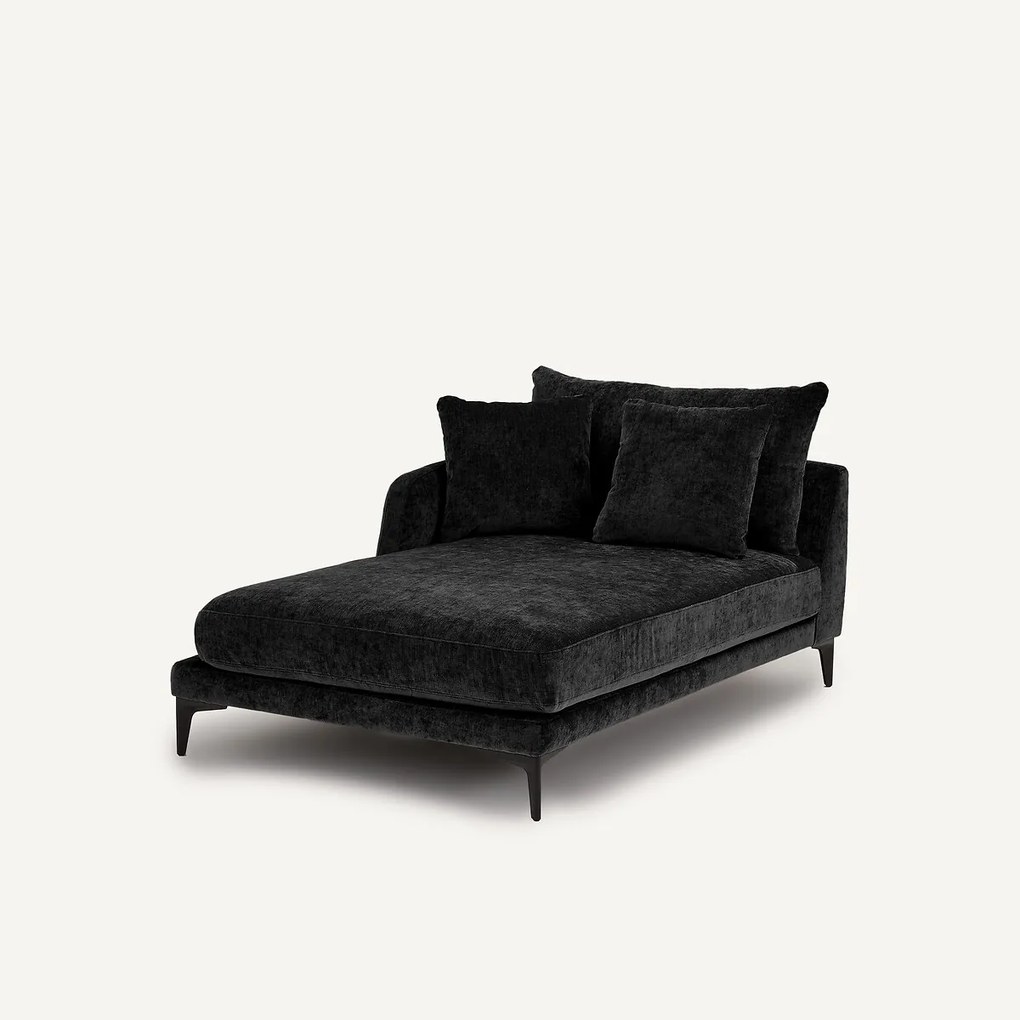 Longchair van fluweelmix, MODERNISTE, ontwerp Emmanuel Gallina