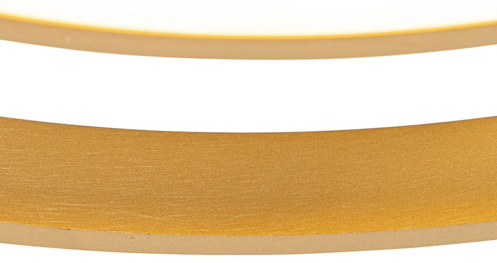 Plafondventilator met lamp goud 46.5cm incl. LED met afstandsbediening - Kees Design rond Binnenverlichting Lamp