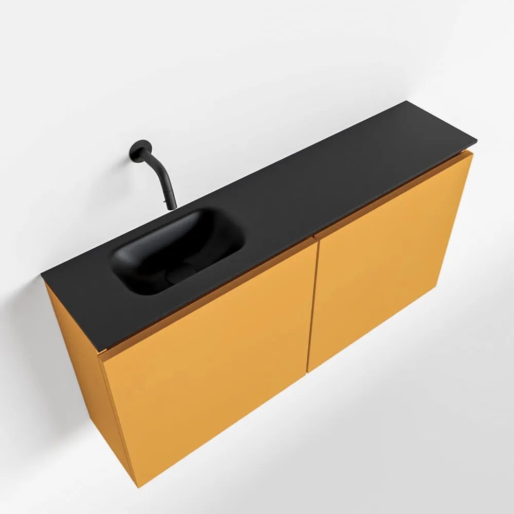 Mondiaz Ture 100cm toiletmeubel ocher met wastafel urban links geen kraangat