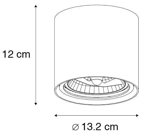 Design Spot / Opbouwspot / Plafondspot zwart AR111 - Impact Design GU10 cilinder / rond Binnenverlichting Lamp