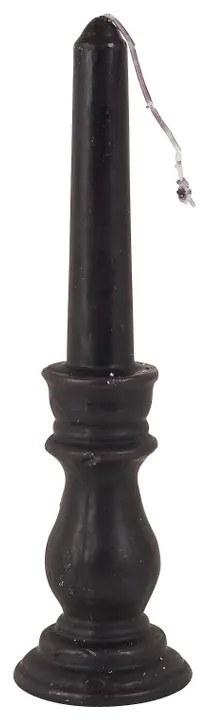 Kaars kandelaar - zwart - 25.5 cm