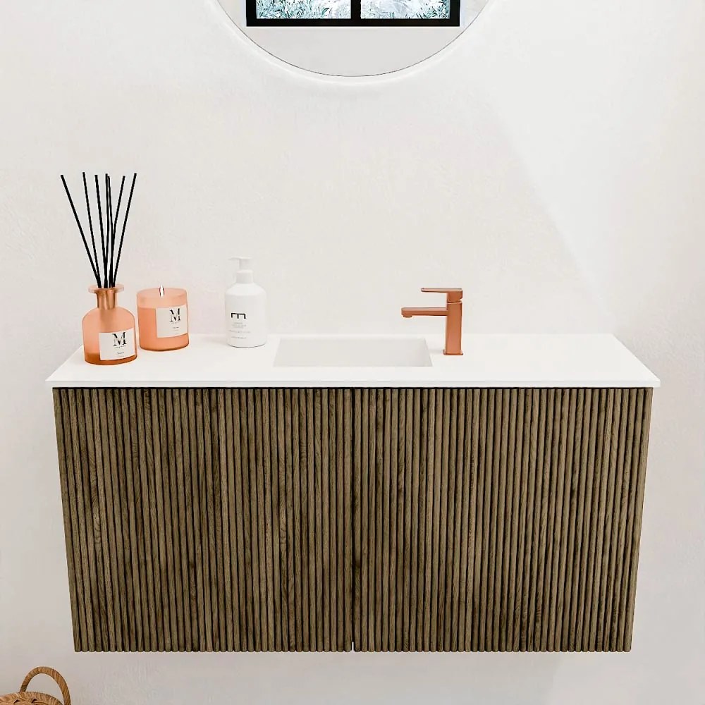 Mondiaz Joya 80cm toiletmeubel dusk met wastafel faye midden 1 kraangat talc