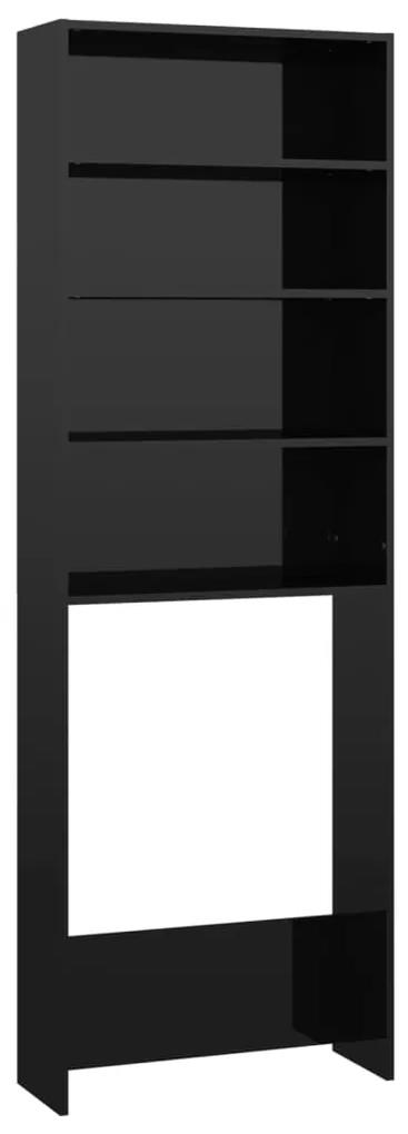 vidaXL Wasmachinekast 64x24x190 cm hoogglans zwart