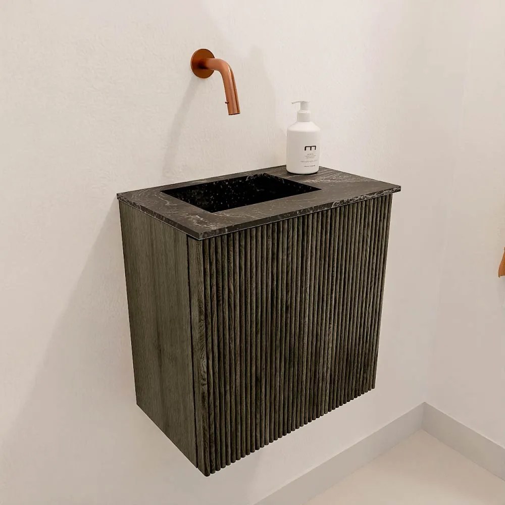 Mondiaz Joya DLux 40cm toiletmeubel shadow met wastafel faye links zonder kraangat lava